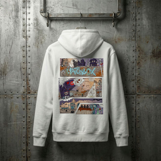 Matchbox Comix – White – Unisex mikina