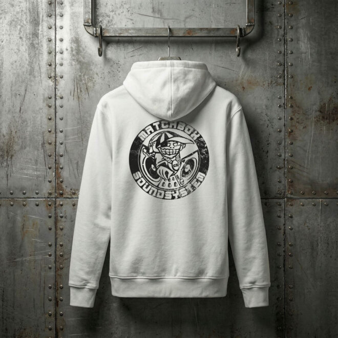 Matchbox Vintage Logo – White – Unisex mikina