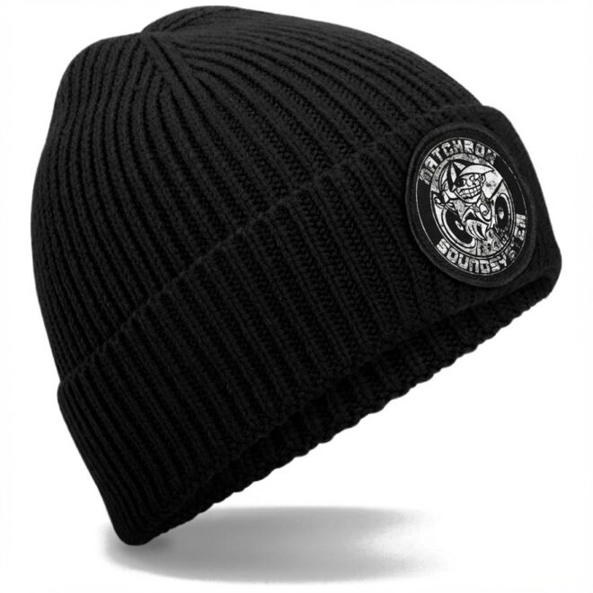 Matchbox Vintage Logo – Black – Beanie čepice kulatý patch