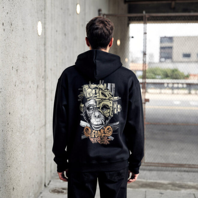 FDM Monkey Color – Black – Unisex mikina