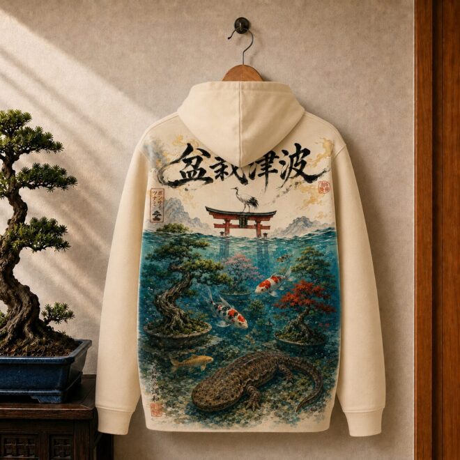 Pilsner Bonsai - TSUNAMI – Butter Cream – Unisex mikina kapuce zip