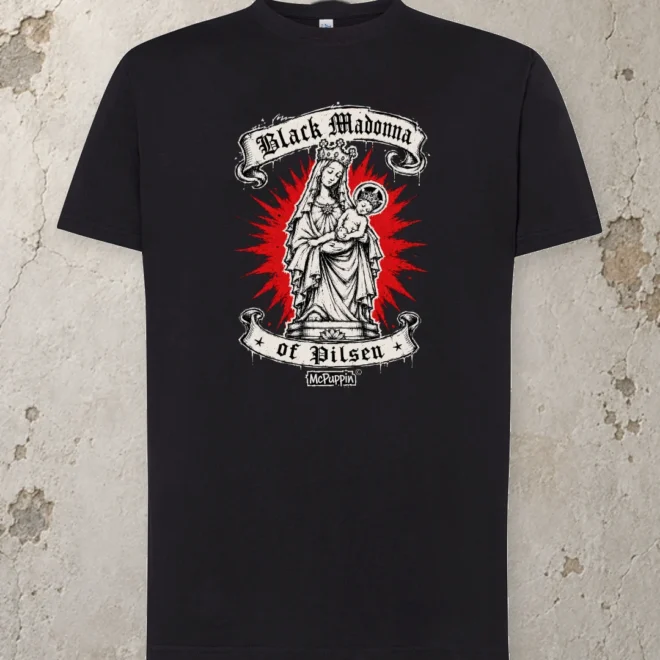 Black Madonna of Pilsen — Tee 190 — Black — front