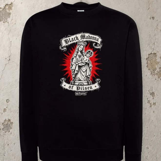 Black Madonna of Pilsen — Crewneck — Black — front