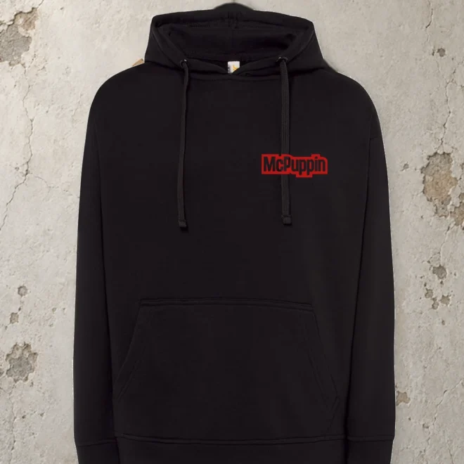 McPuppin Design 04 — Hoodie 320 — Black — front