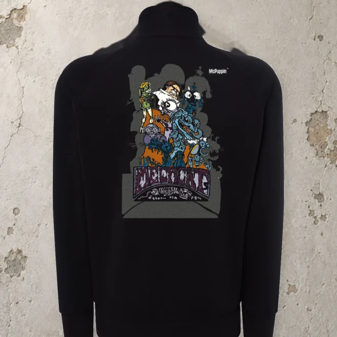 McPuppin Mechcat — Zip Hoodie — Black — back
