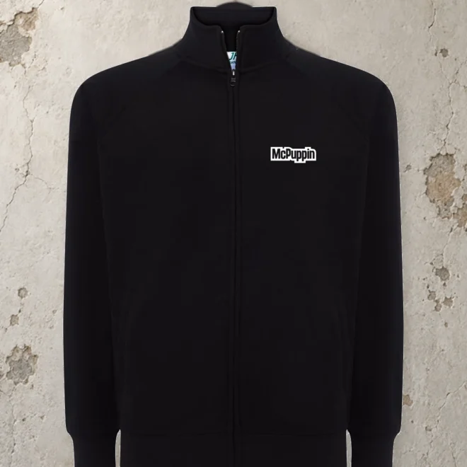McPuppin Mechcat — Zip Hoodie — Black — front